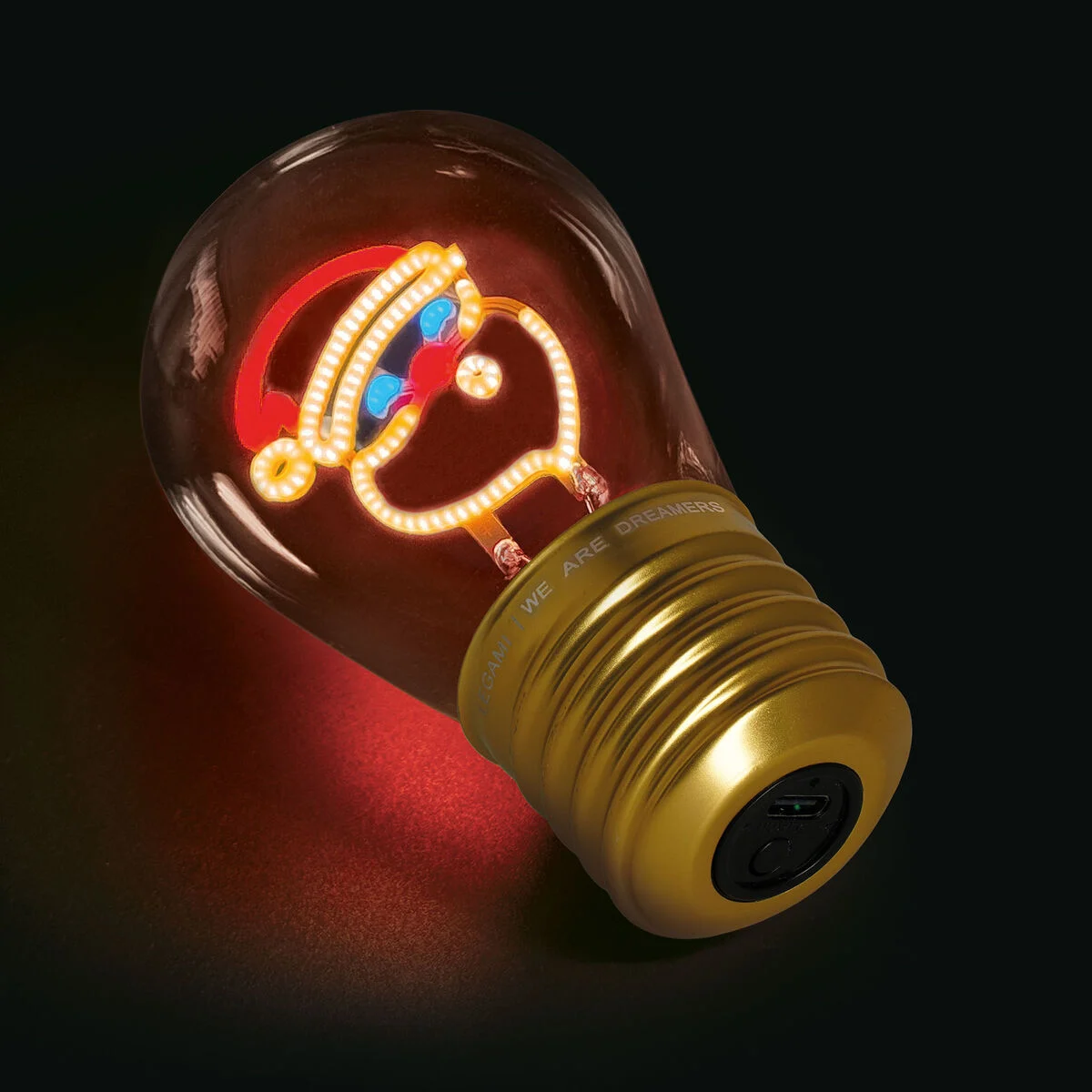 Legami - Abajur decorativo em formato de lâmpada - Pai Natal - Bulb Fiction