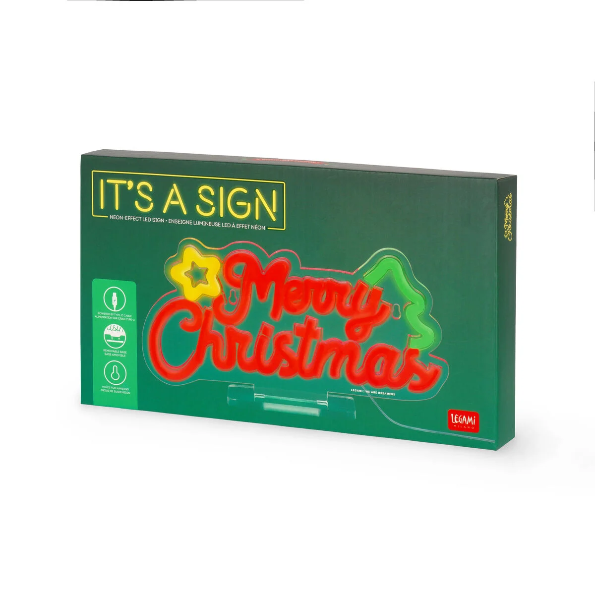 Legami - Lâmpada LED com efeito neon - É um sinal - Feliz Natal - Image 4