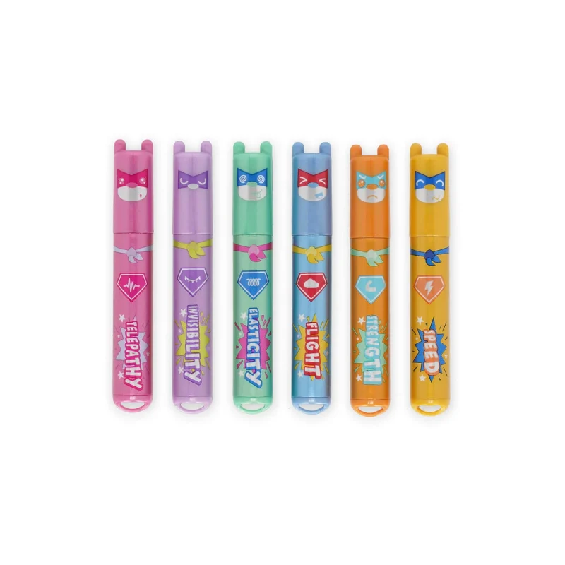 Legami - Conjunto de 6 Mini Marcadores de Texto - O Superpoder do Teddy